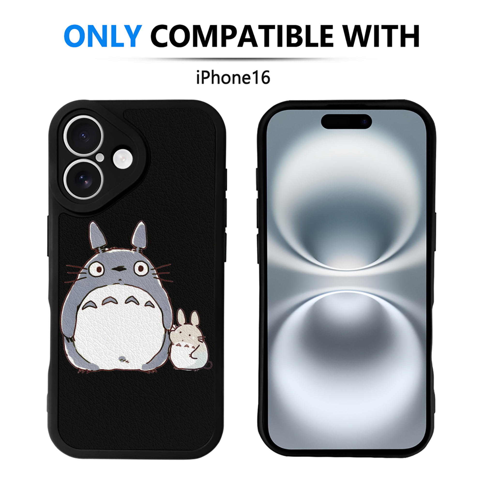 （画像用） となりのトトロ 草壁メイ 草壁サツキ My Neighbor Totoro Satsuki Kusakabe Mei Kusakabe 【iPhone 16シリーズ対応】シリコンスマホケース（レザー調） 材質：シリコン